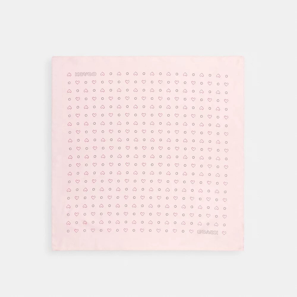 Bandana en soie à imprimé cœurs à pois
