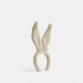 Bandeau à oreilles de lapin en peau de mouton