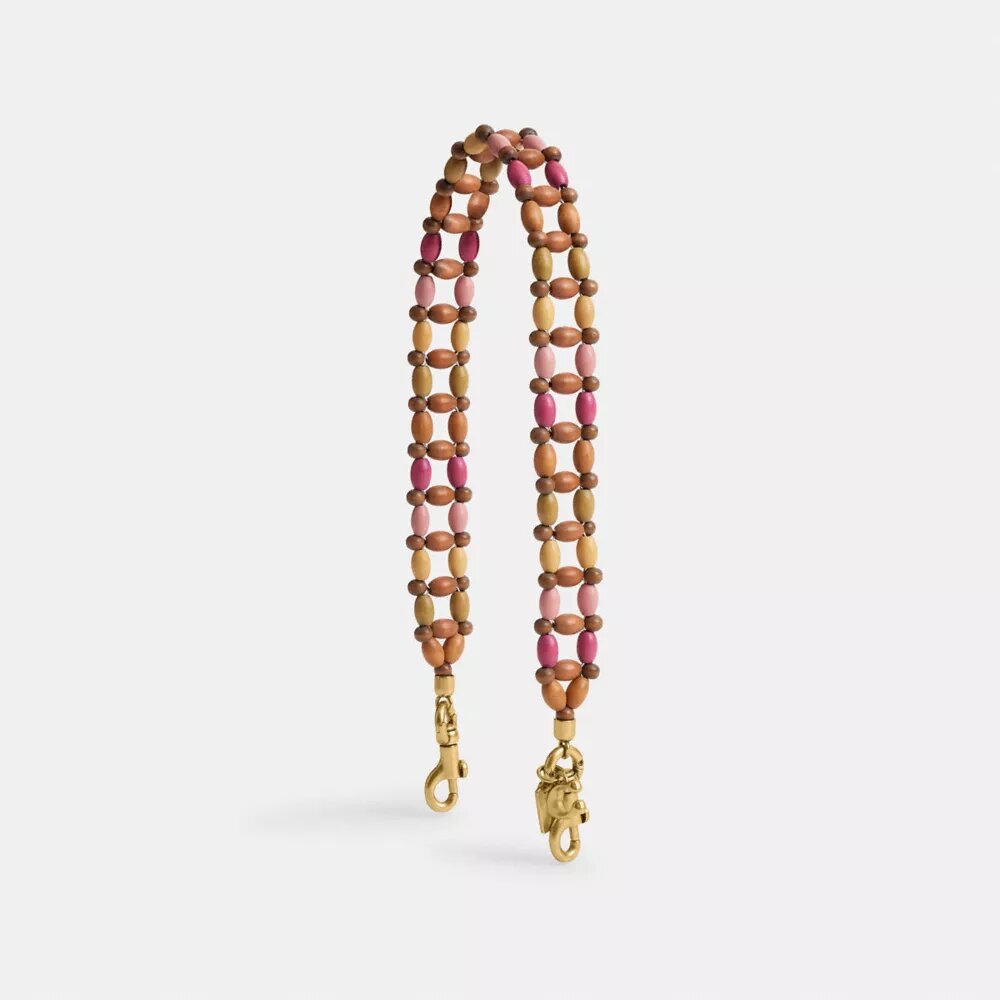 Bandoulière en perles de bois