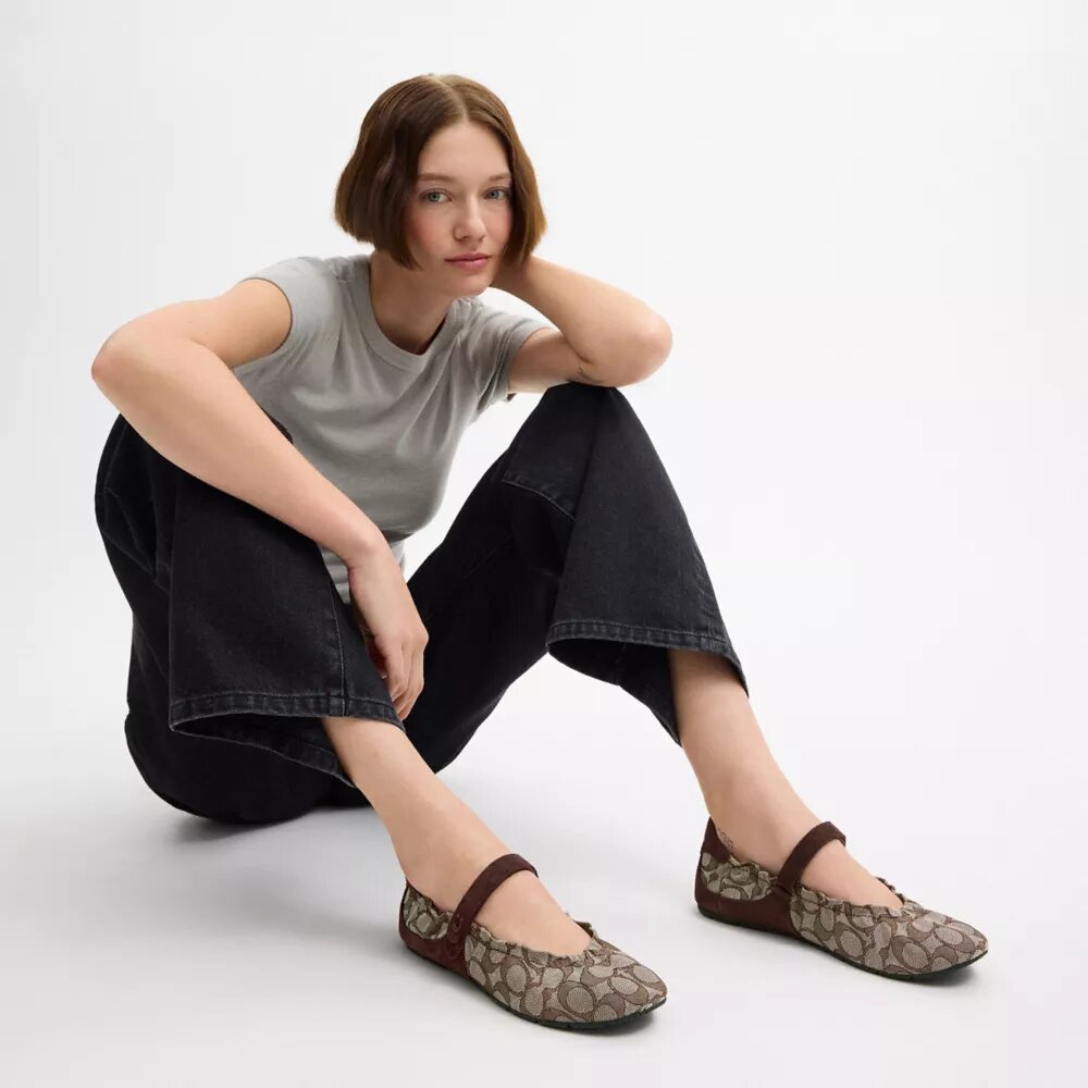 Baskets Mary Janes en jacquard emblématique