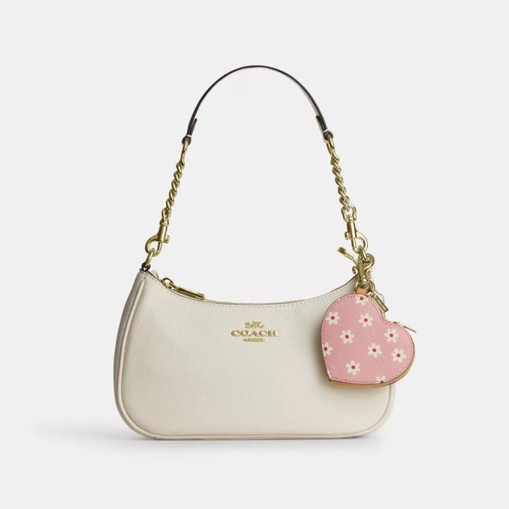 Bijoux de sac en forme de cœur à imprimé floral