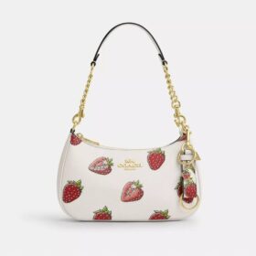Bijoux de sac à fermoir à pression avec imprimé fraise