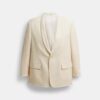 Blazer à col châle en laine teinte en fil