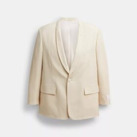 Blazer à col châle en laine teinte en fil