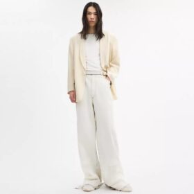 Blazer à col châle en laine teinte en fil