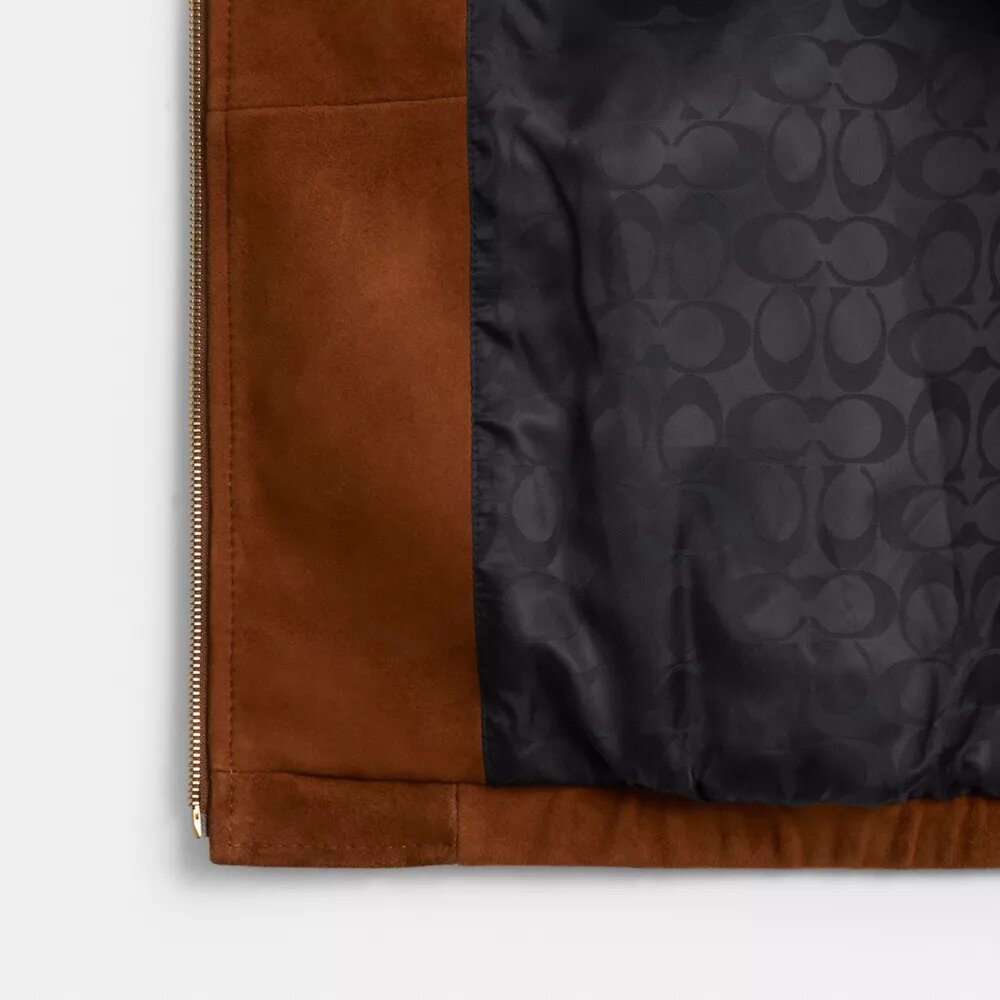 Bomber oversize en daim « Heritage C »