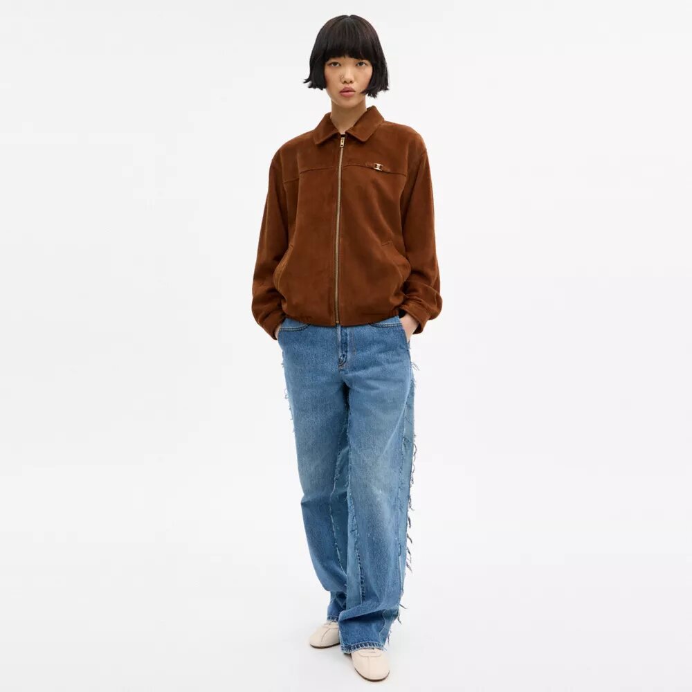Bomber oversize en daim « Heritage C »