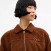 Bomber oversize en daim « Heritage C »