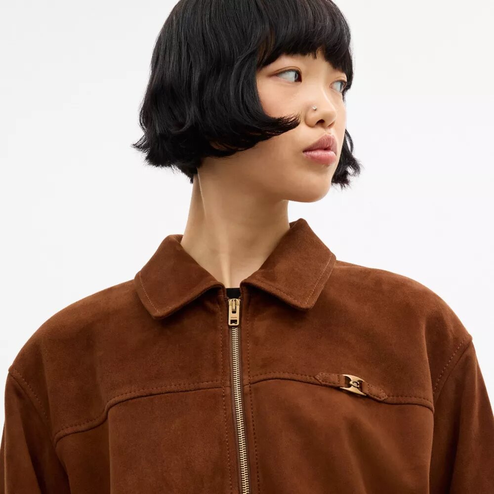 Bomber oversize en daim « Heritage C »