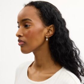 Boucles d’oreilles pendantes en forme de cœur et de perle