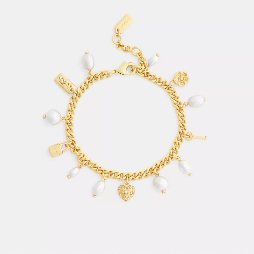 Bracelet à Charms perles et cœurs