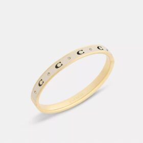 Bracelet à charnières avec motif « C » répété