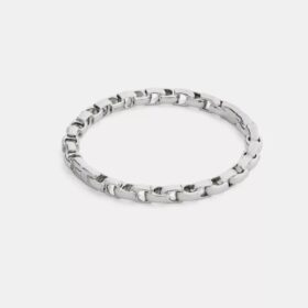 Bracelet rigide à charnière avec chaîne emblématique
