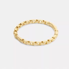 Bracelet rigide à charnière avec chaîne emblématique