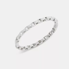 Bracelet rigide à charnière avec chaîne emblématique