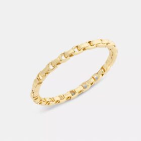 Bracelet rigide à charnière avec chaîne emblématique