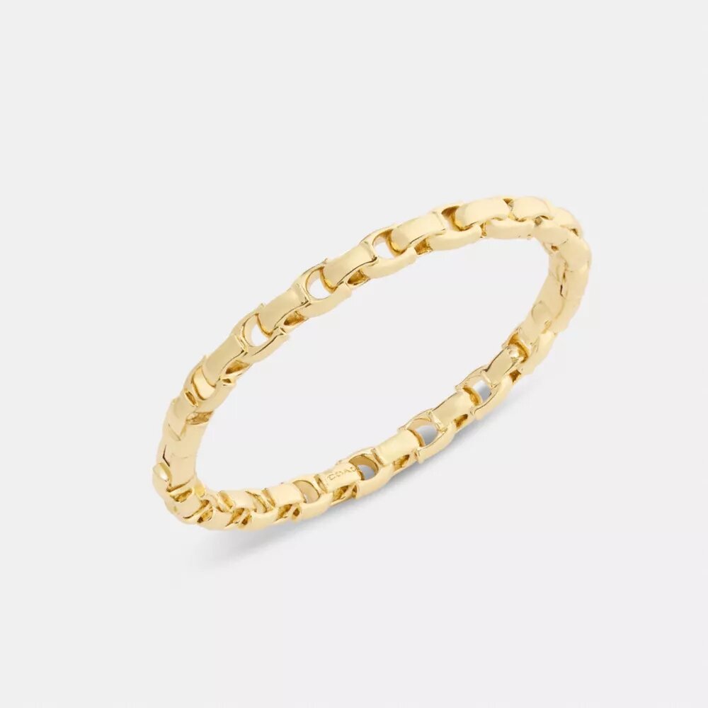Bracelet rigide à charnière avec chaîne emblématique