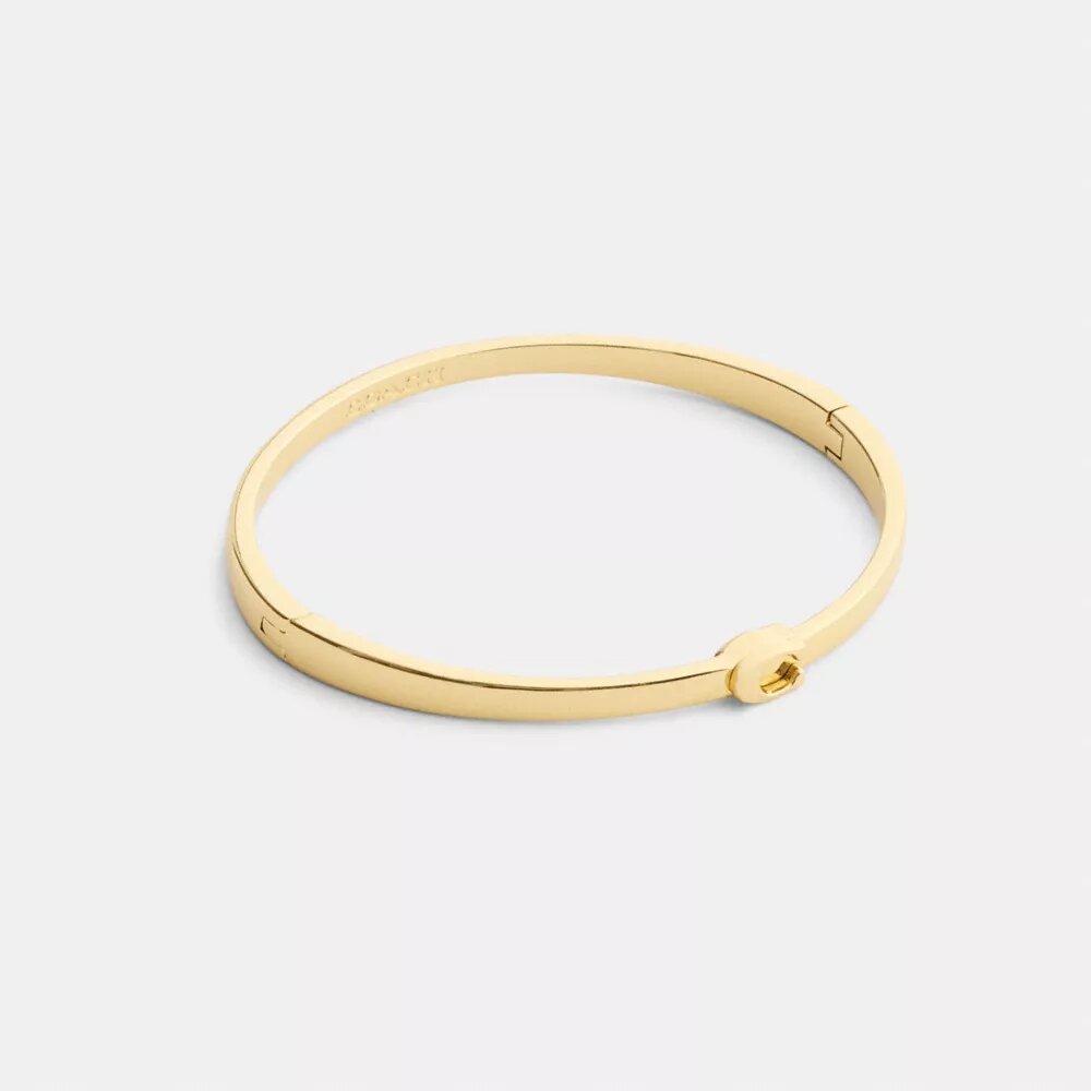 Bracelet rigide fin à charnière, signature de la marque