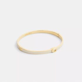 Bracelet rigide fin en émail « Signature » à fermeture à charnière