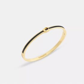 Bracelet rigide fin en émail « Signature » à fermeture à charnière