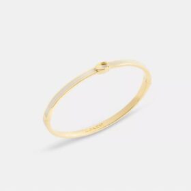 Bracelet rigide fin en émail « Signature » à fermeture à charnière