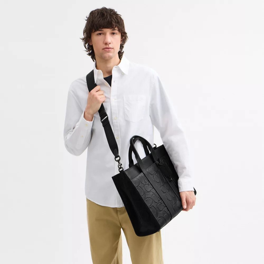 Cabas Wesley en cuir Signature Maxi