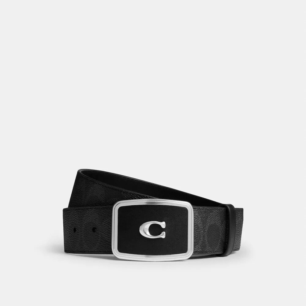 Ceinture à boucle plaque emblématique, 38 mm