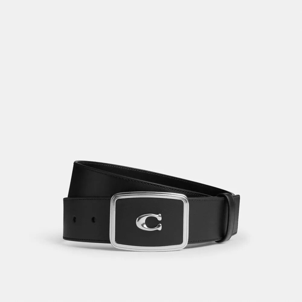 Ceinture à boucle plaque emblématique, 38 mm