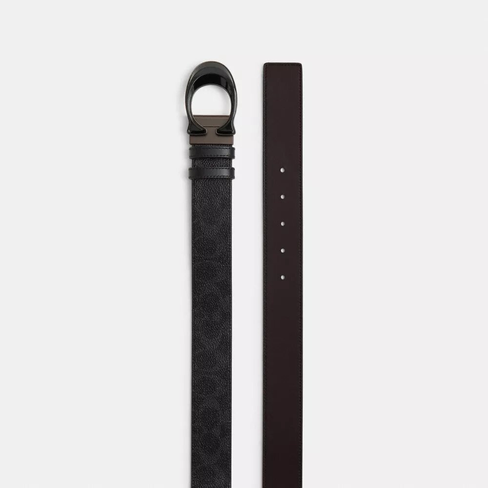 Ceinture réversible à boucle emblématique, à couper sur mesure, 38 mm