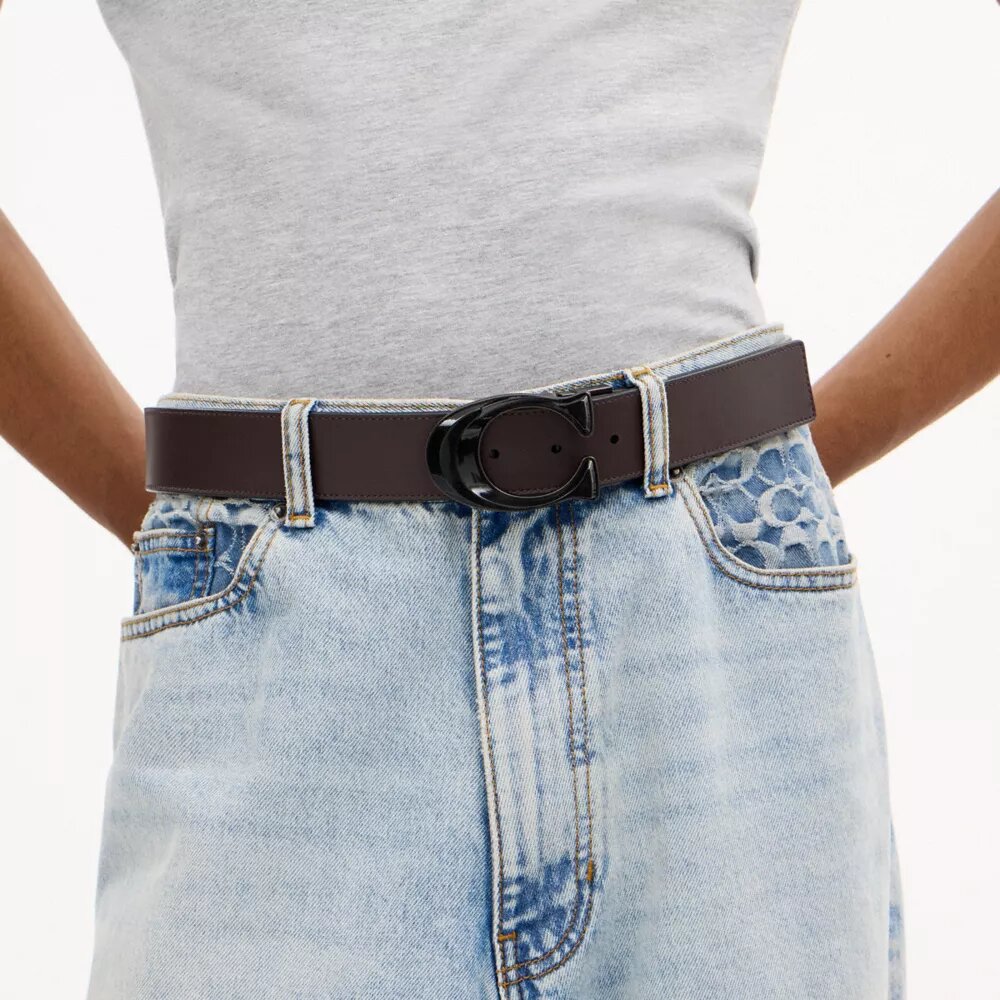 Ceinture réversible à boucle emblématique, à couper sur mesure, 38 mm
