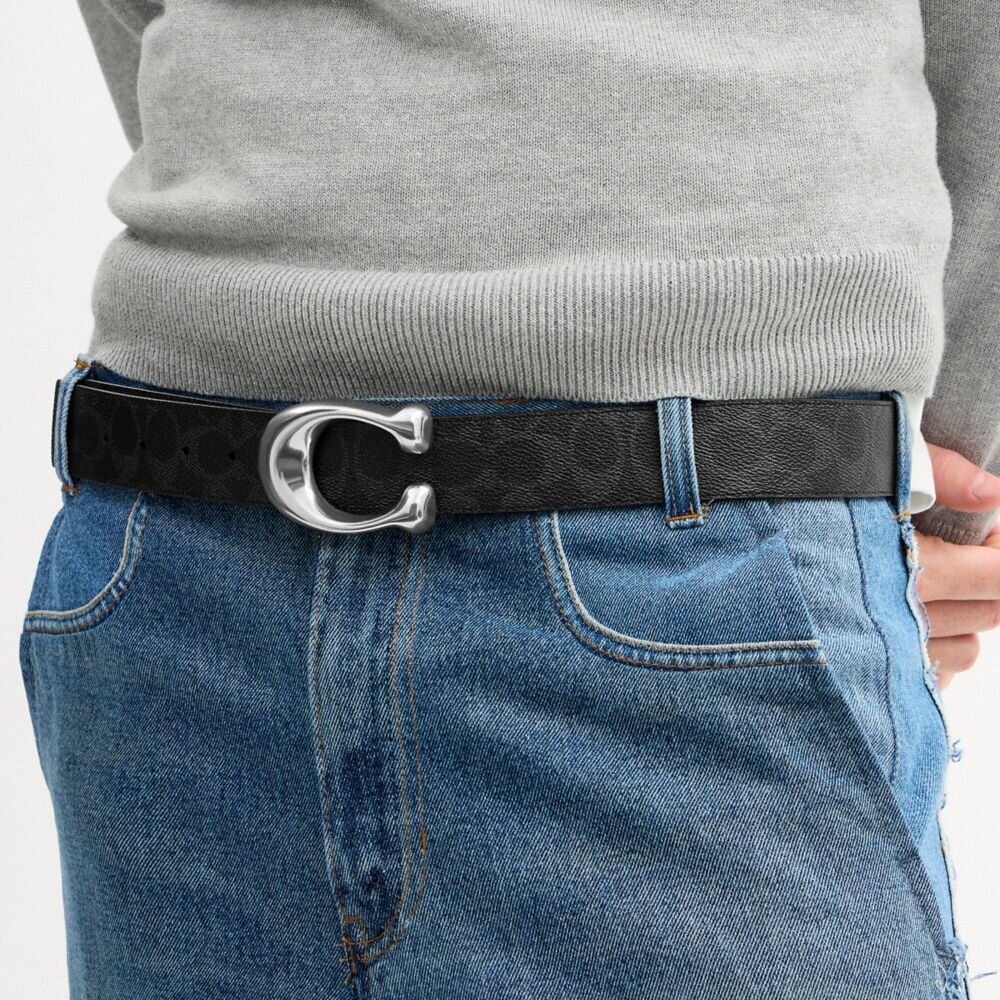 Ceinture réversible à boucle en forme de « C » sculpté, 38 mm