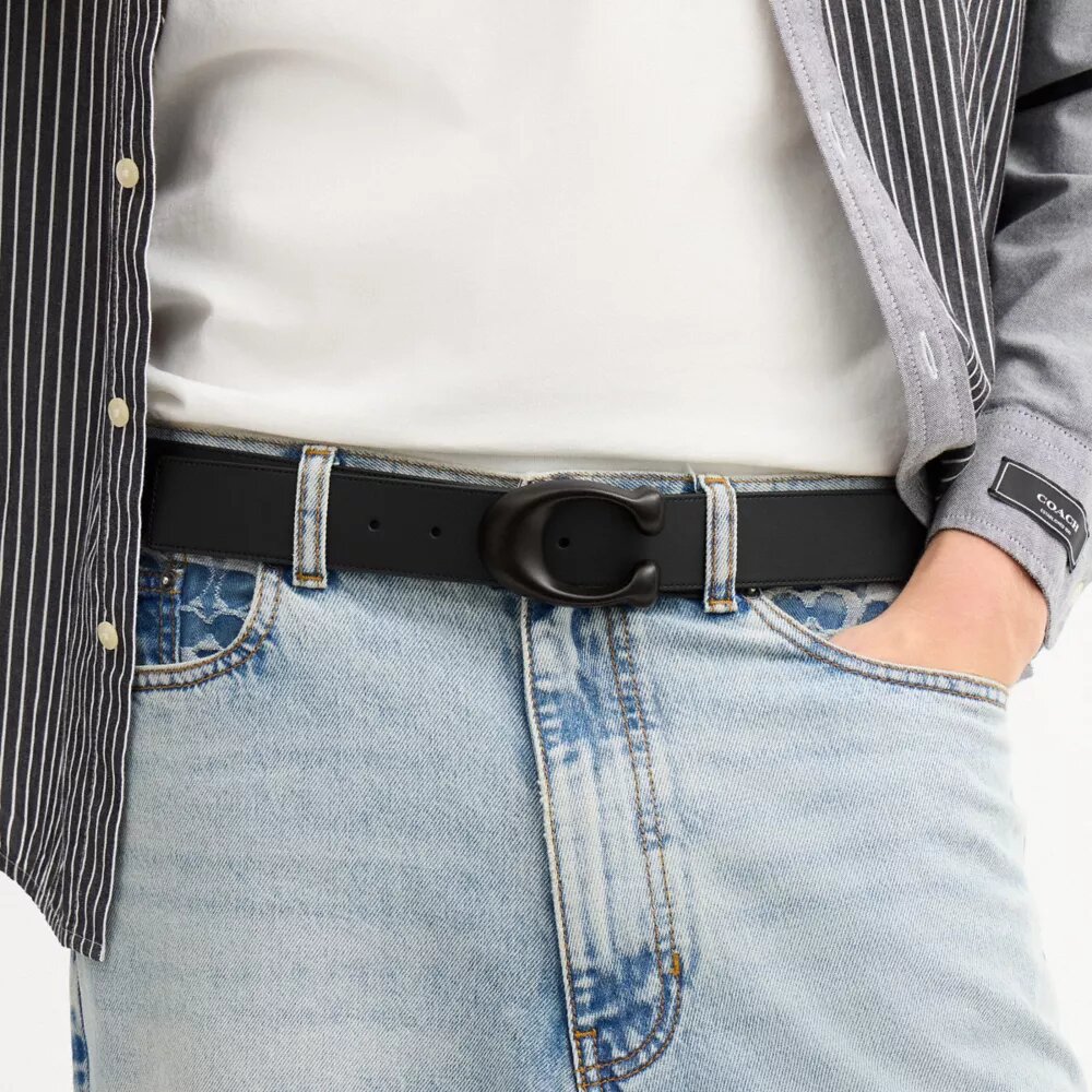Ceinture réversible à boucle en forme de « C » sculpté, 38 mm