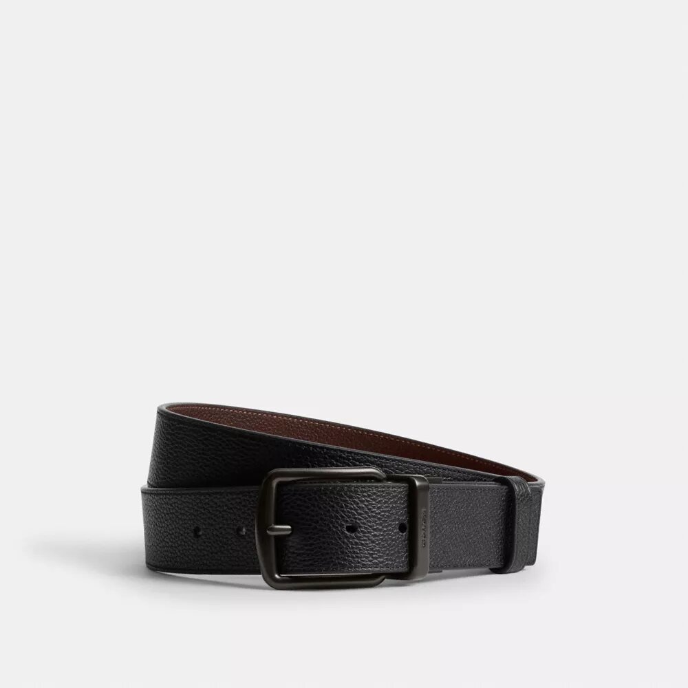 Ceinture réversible à boucle harnais et plaque, à découper sur mesure, 38 mm