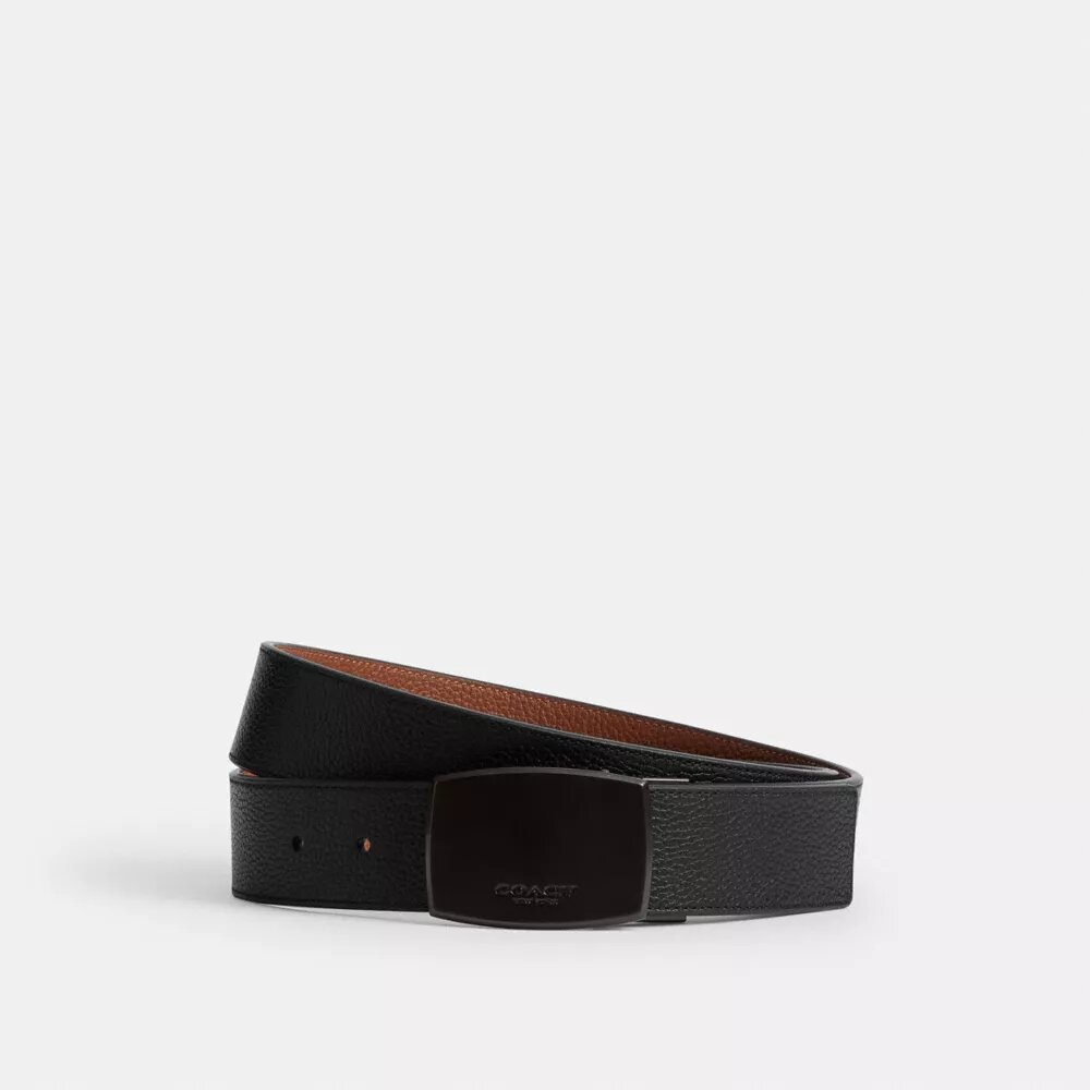 Ceinture réversible à boucle harnais et plaque, à découper sur mesure, 38 mm