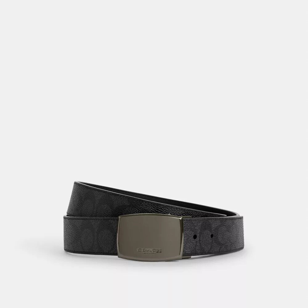 Ceinture réversible à boucle harnais et plaque, à découper sur mesure, 38 mm