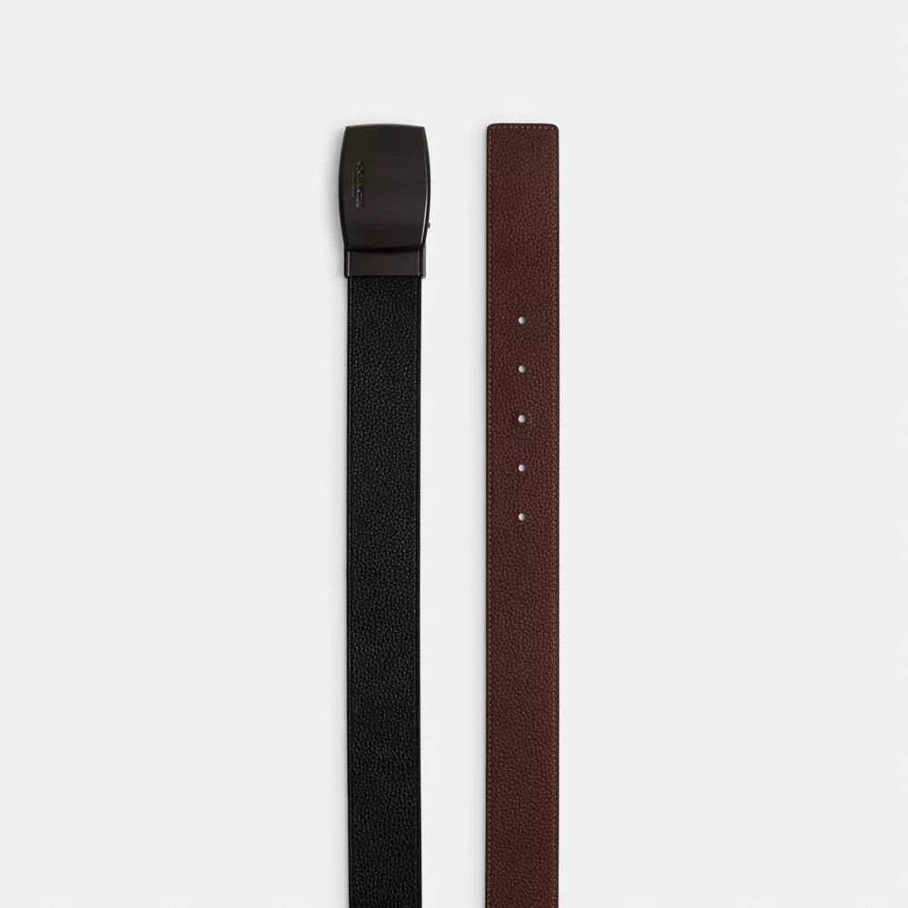 Ceinture réversible à boucle harnais et plaque, à découper sur mesure, 38 mm