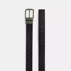 Ceinture réversible à boucle harnais et plaque, à découper sur mesure, 38 mm