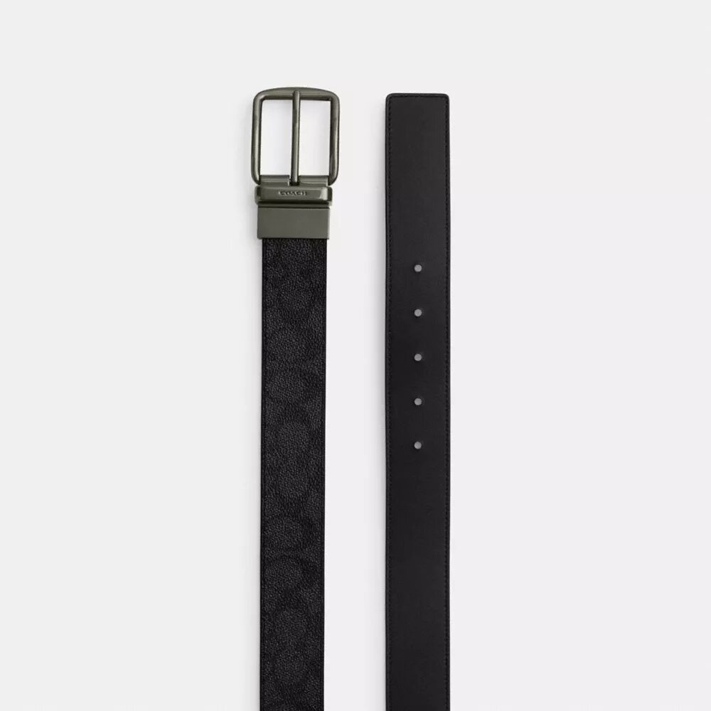 Ceinture réversible à boucle harnais et plaque, à découper sur mesure, 38 mm