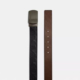 Ceinture réversible à boucle plaque, à découper sur mesure, 38 mm