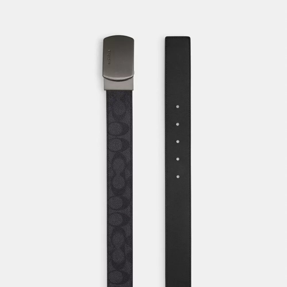 Ceinture réversible à boucle plaque, à découper sur mesure, 38 mm