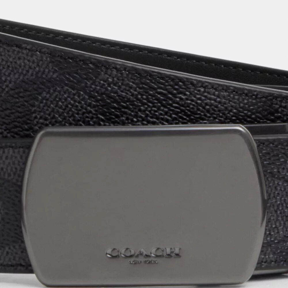 Ceinture réversible à boucle plaque, à découper sur mesure, 38 mm