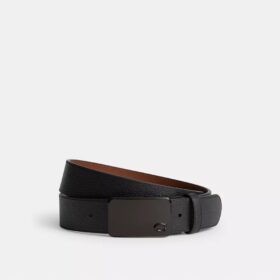 Ceinture réversible à boucle plaque emblématique, découpée sur mesure, 38 mm