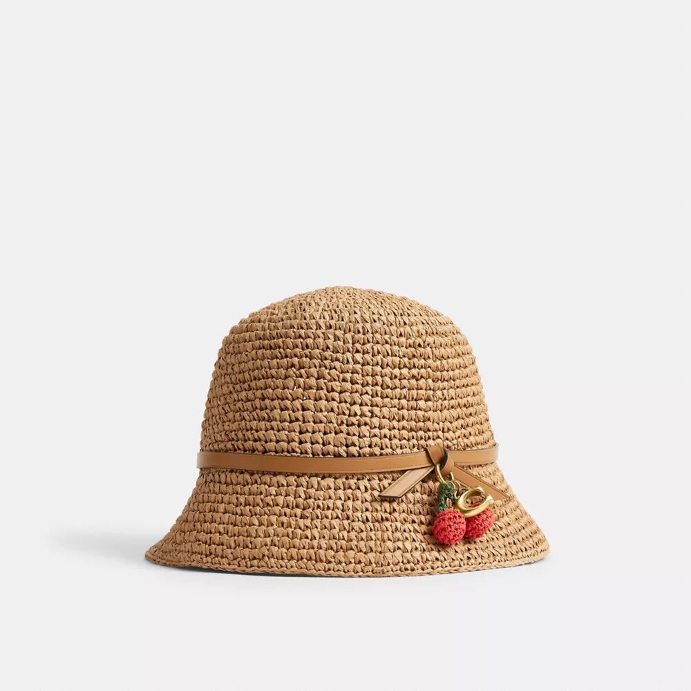 Chapeau de paille avec détail cerise