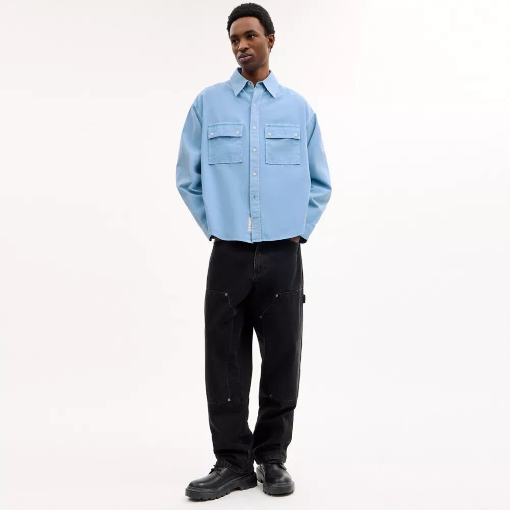 Chemise en toile à manches longues en coton biologique