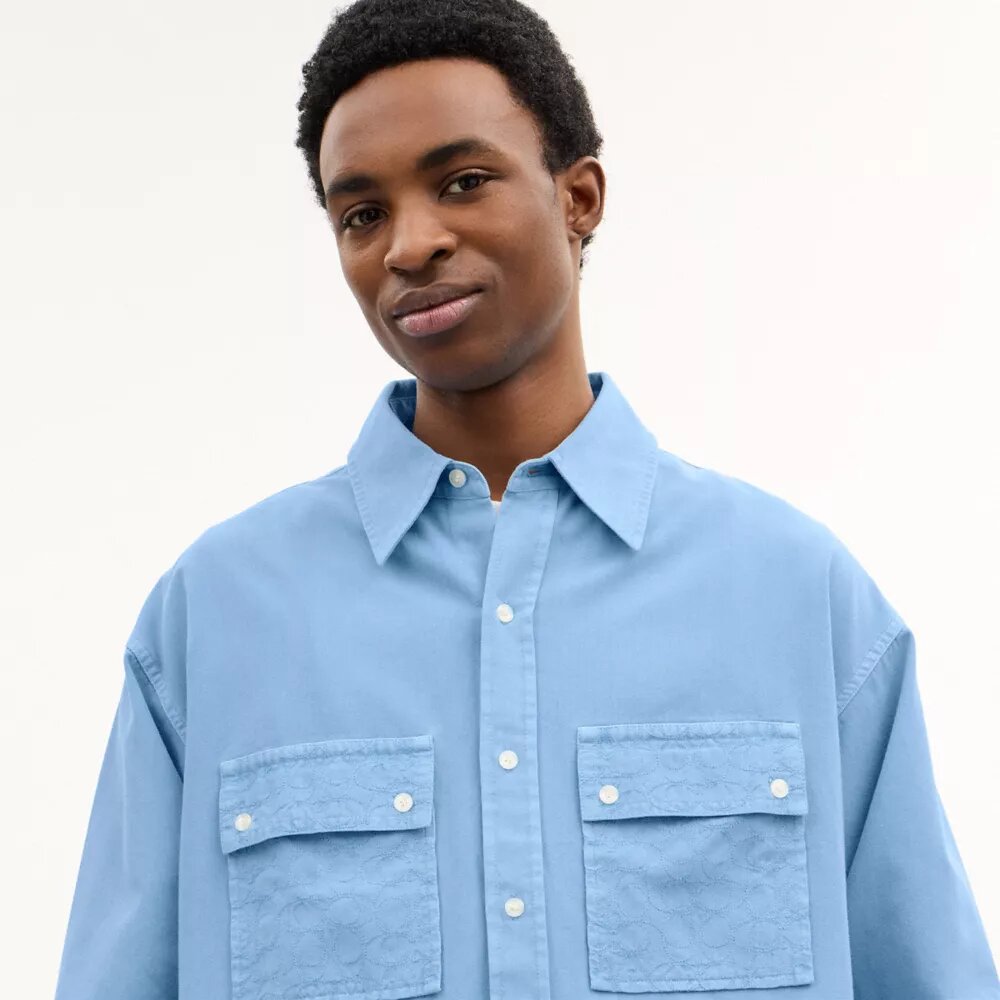Chemise en toile à manches longues en coton biologique