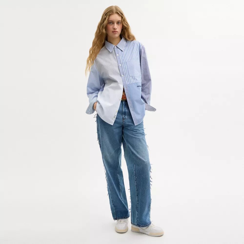 Chemise Oxford en patchwork de coton recyclé