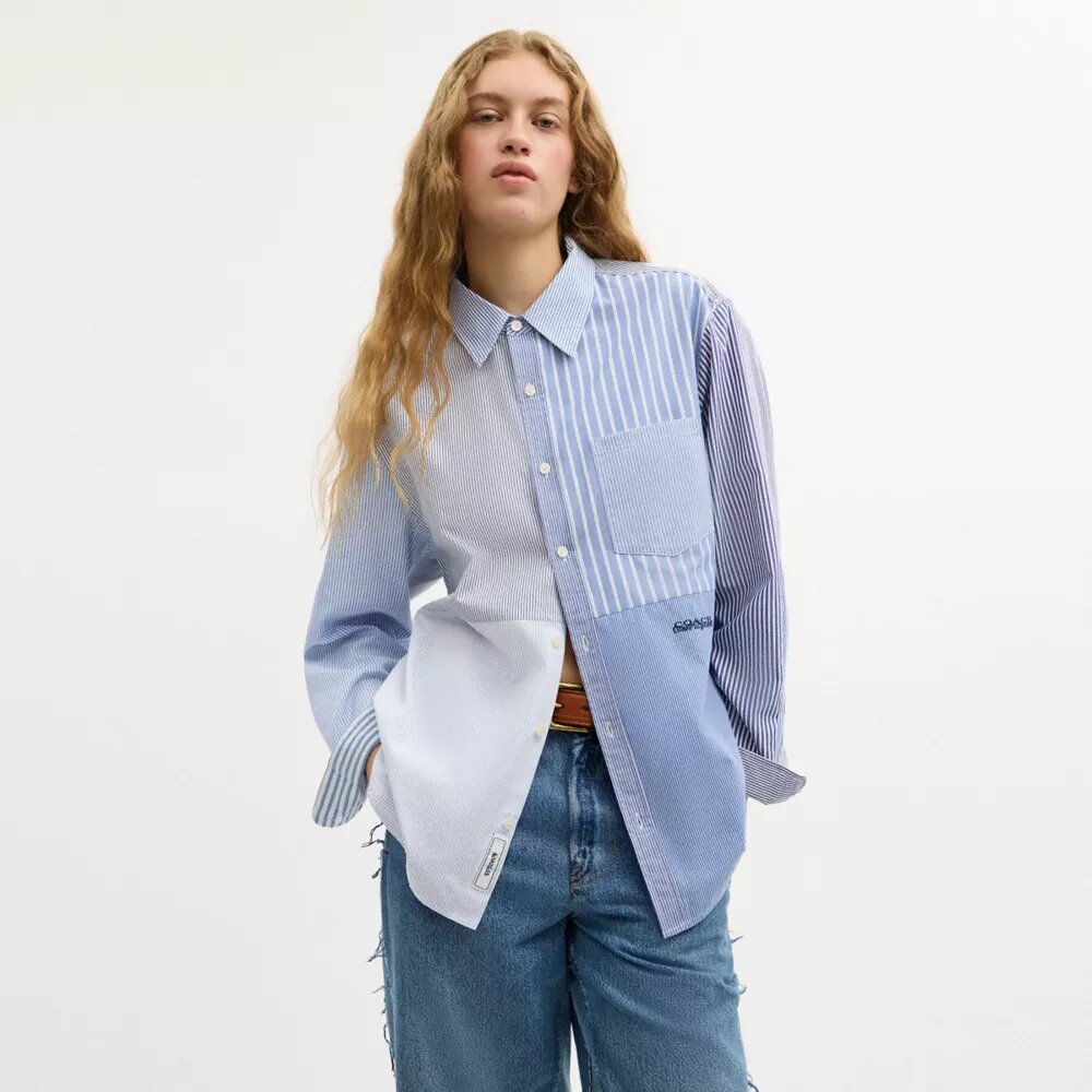 Chemise Oxford en patchwork de coton recyclé