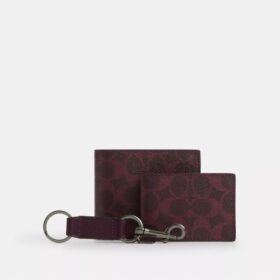 Coffret cadeau 3-en-1 avec portefeuille en Signature Canvas