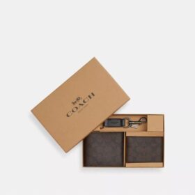 Coffret cadeau 3-en-1 avec portefeuille en Signature Canvas