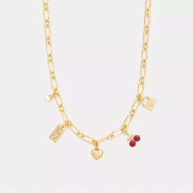 Collier avec Charms cerise et cœur